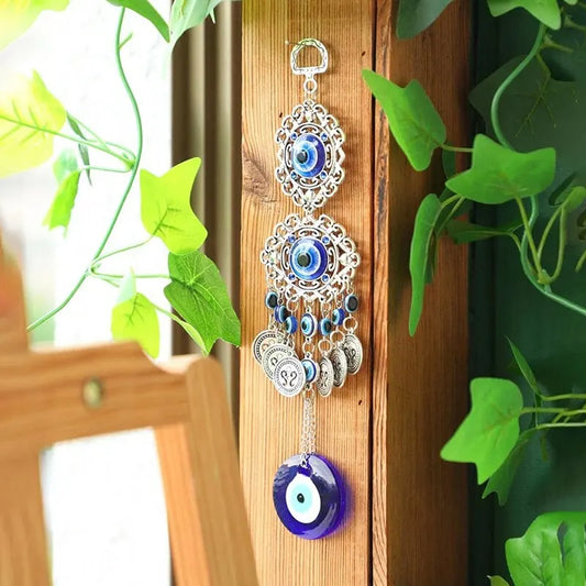 Wetterfester Metall-Charm mit Palme - Teufelsauge – Vielseitige Dekoration