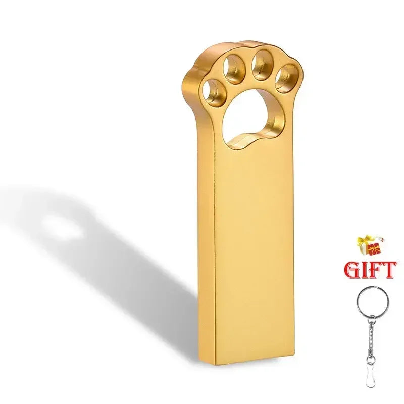 Wasserdichter Metall USB 2.0 Stick 64GB mit Katzenpfoten Design
