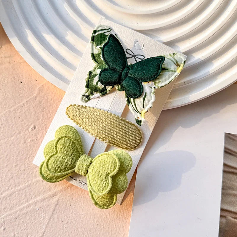 Bunte Doppel-Schicht Schmetterling Haar Clips für Mädchen