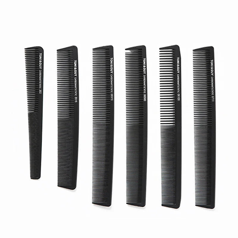 Ultradünner schwarzer Haarkamm für präzises Styling mit 6 verschiedenen Größen
