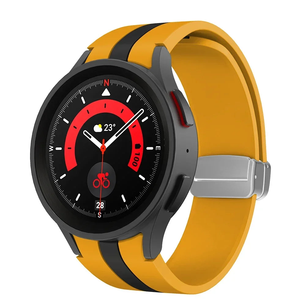 Komfort - Stil vereint: Atmungsaktives Silikonarmband mit Magnetschnalle für Galaxy Watch