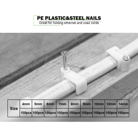 100x Flache Kabelklemmen Set für Drahtmanagement 4-14mm - Kabelhalter