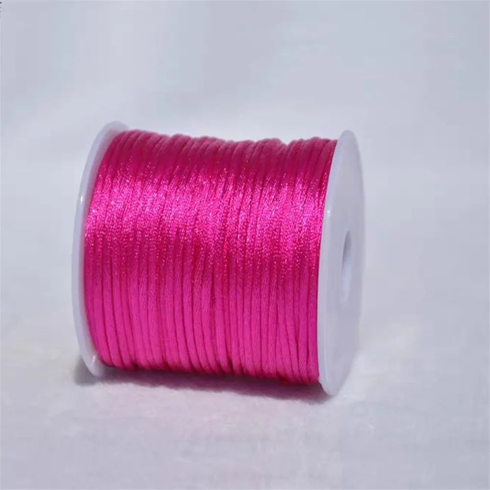 2mm Satinband geflochten Seide Makramee Seil für DIY Armbänder
