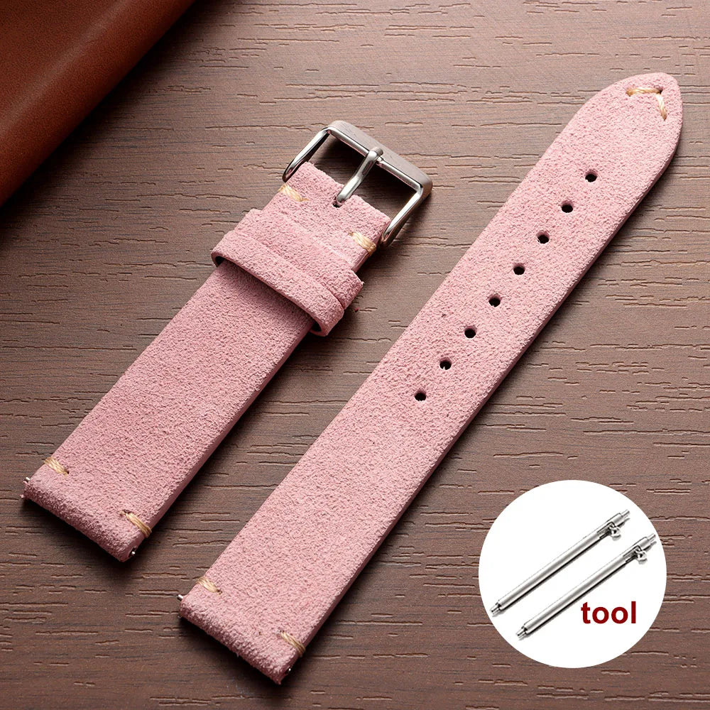 Weiches Wildleder Lederarmband mit Schnellverschluss in 14-22mm Breite