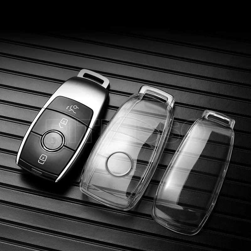 Transparente TPU-Schutzhülle für Mercedes E C S GLC Schlüssel – Kratzfest - Wasserfest