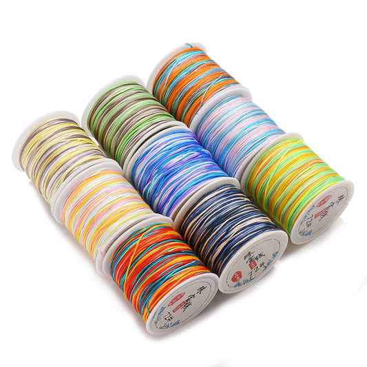 45 m Rolle 0,8 mm Farbverlauf Makramee Faden für Schmuckherstellung