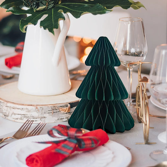 5er Set 3D Weihnachtsbaum-Wabenornamente als Tischdekoration