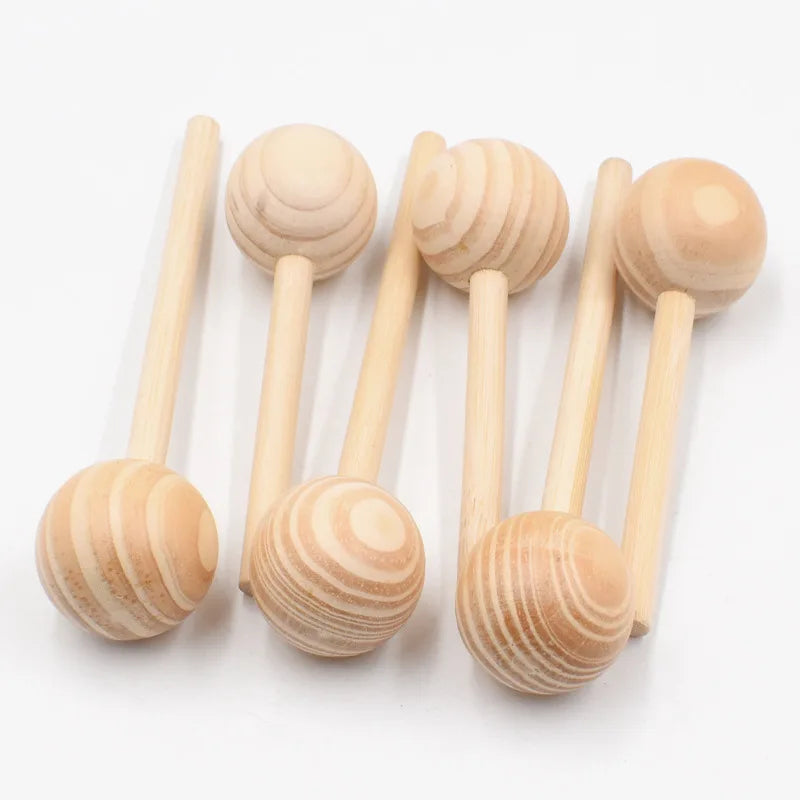 Natürliches 5er-Set Holz Ball Sticks – Perfekt für kreative DIY - Dekoration