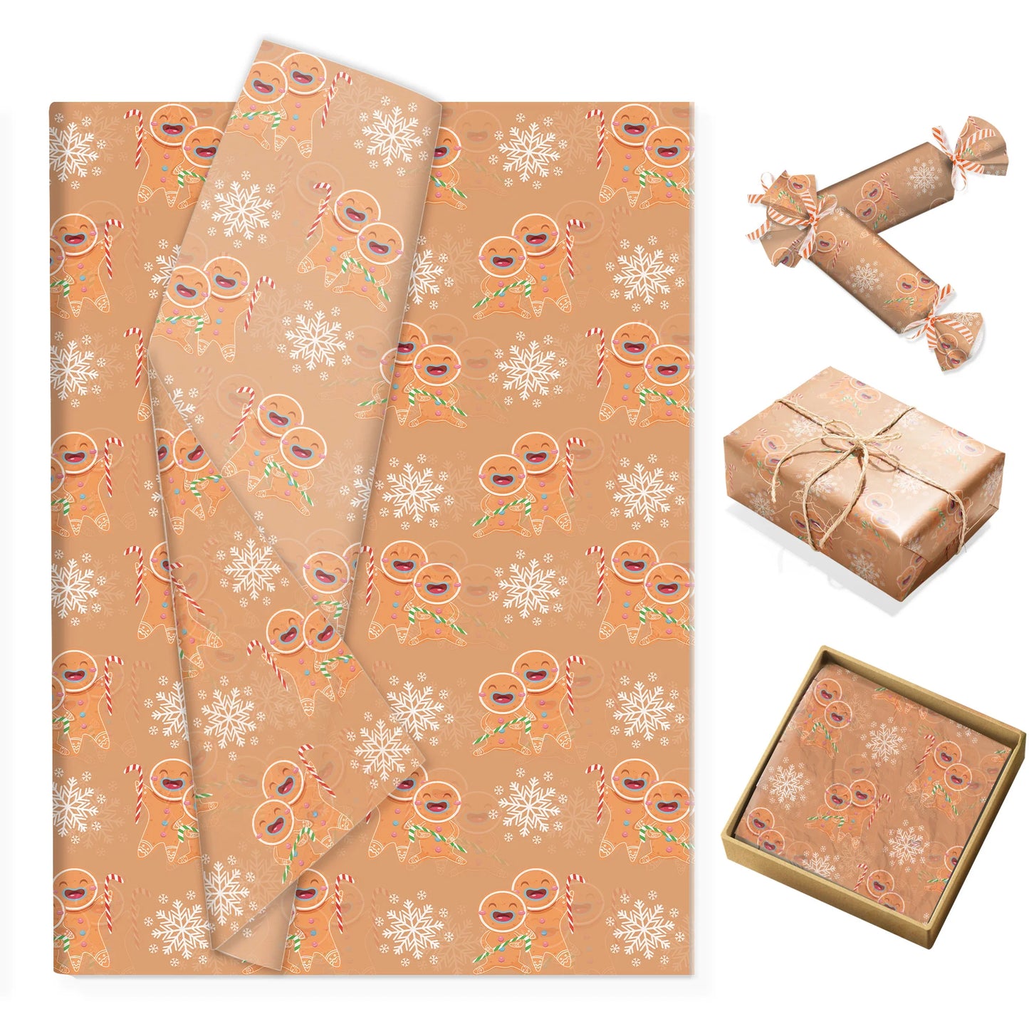 20/50 Stücke Weihnachts-Seidenpapier mit Schneeflocken- & Birnenmuster
