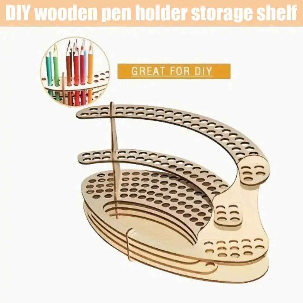 Praktischer Pinselhalter aus Holz für Schreibtischorganisation