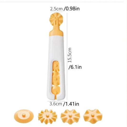 4-in-1 Edelstahl Teigmesser - Pizza Cutter für Backen und Gebäck