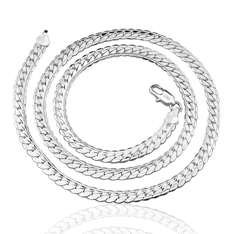 Luxuriöse 6mm Silberfarbene Schlangenkette 20-60cm Unisex Schmuck