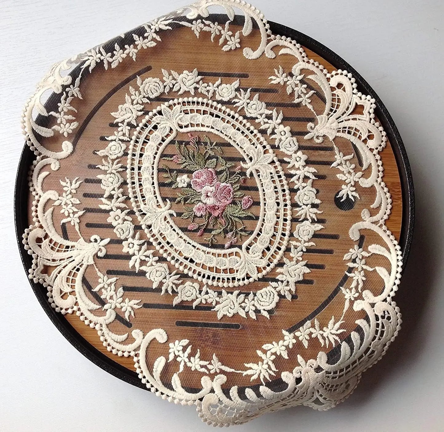 Beige Retro Spitze Häkel Tischset Deckchen Handgefertigt Tischdeko Varianten