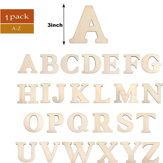 Kreatives 26-teiliges Holzbuchstaben-Set A-Z – perfekt zum Bemalen - Basteln