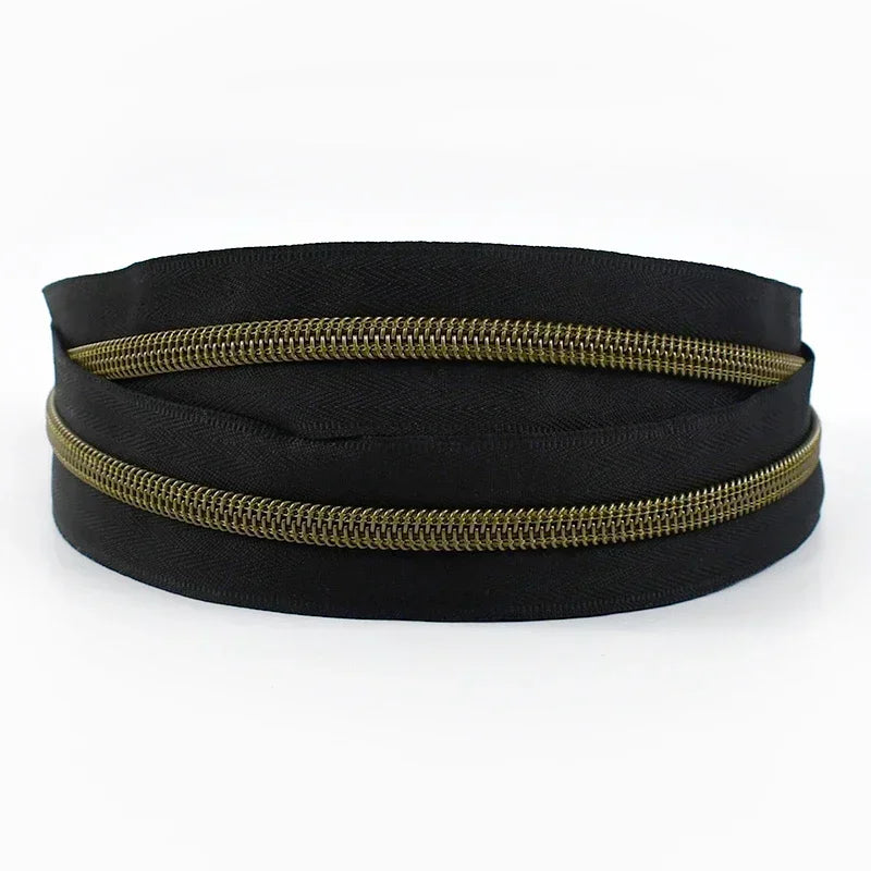 Nylon Reissverschlussband Nr 5 pro Meter mit Schiebern fuer Naehprojekte