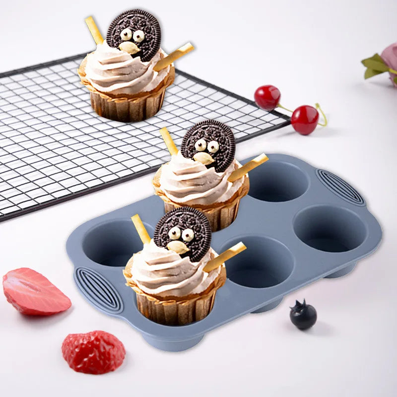 Flexible Silikon-Muffinform 6 Tassen – Antihaft - spülmaschinenfest fürs Backen