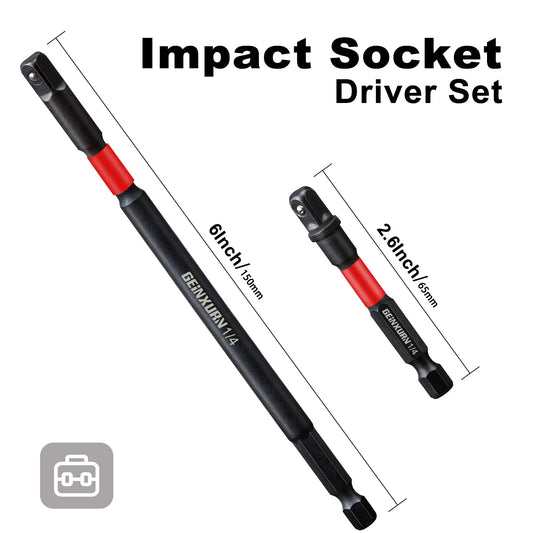 1/4 Zoll Schlagschrauber Adapter Set für Bohrmaschinen – Drehmoment Verlängerung