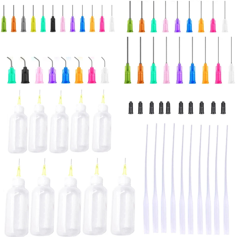 Präzises Spender-Applikator-Set mit 30/50ml Flaschen - stumpfen Nadeln für Hobby - Technik