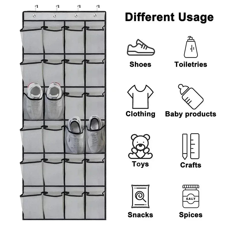 Wandmontierter Schuh-Organizer mit Netzfach zum Aufhängen über der Tür
