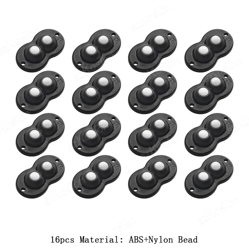 Selbstklebende Mini Lenkrolle aus ABS mit Stahl- oder Nylonkugeln, 360° Drehbar