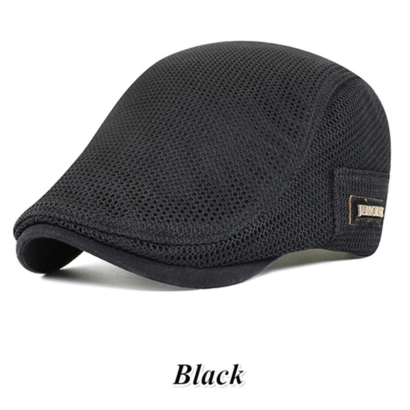 Leichte atmungsaktive Baskenmütze mit Sonnenschutz, verstellbar, unisex