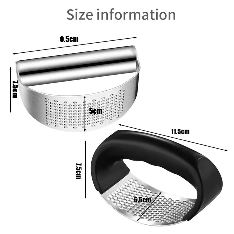 Ergonomische Edelstahl Knoblauchpresse – Robust, leicht zu reinigen, ideal für Ingwer - Knoblauch
