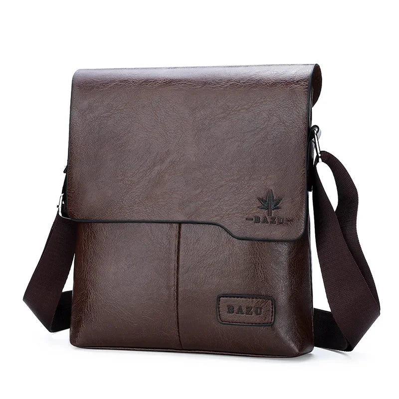 Elegante Vintage Messenger Tasche aus PU-Leder für Herren in Braun, Schwarz - Khaki