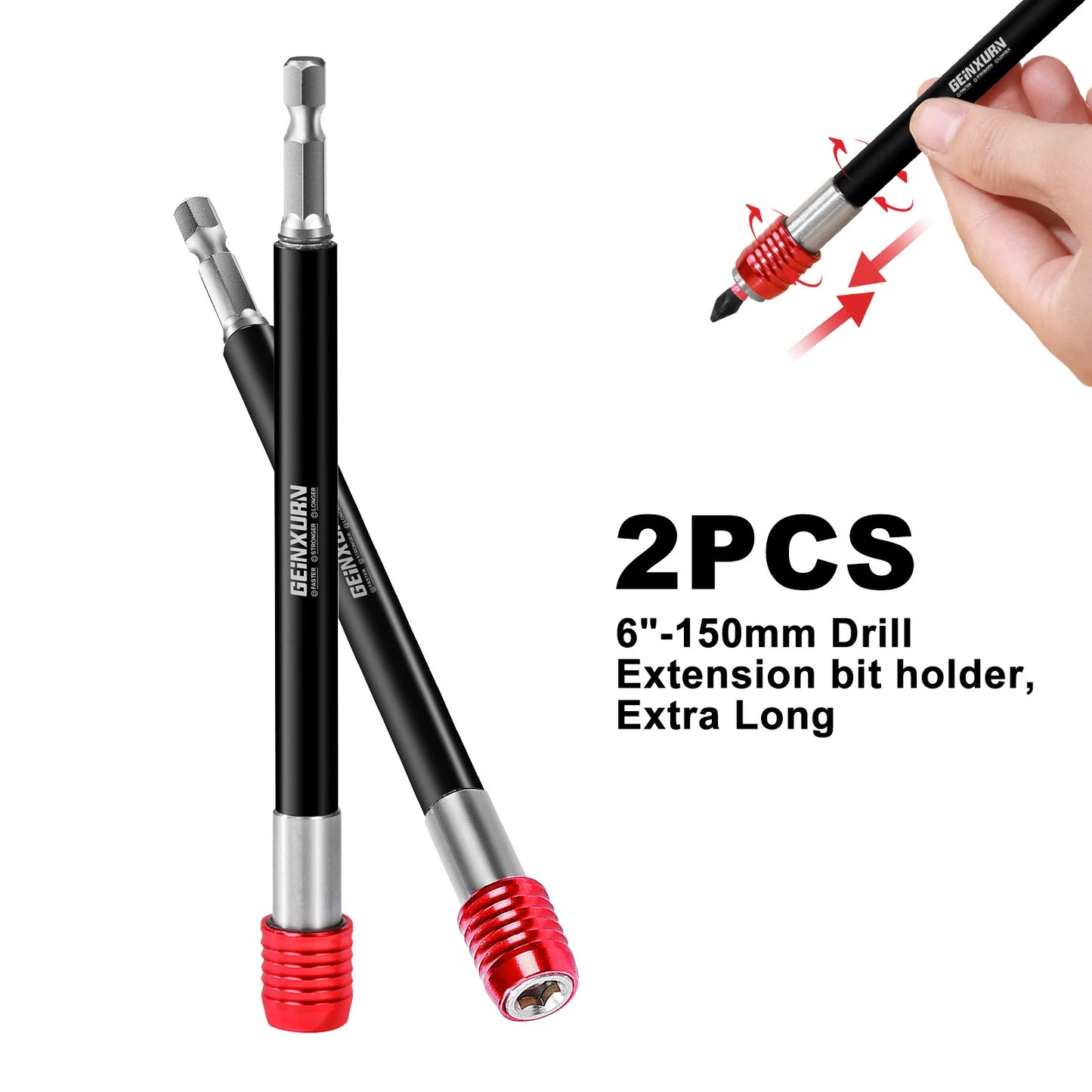 Schlagschrauber Bithalter Set 150mm magnetisch - Schnellwechsel für Bohrer