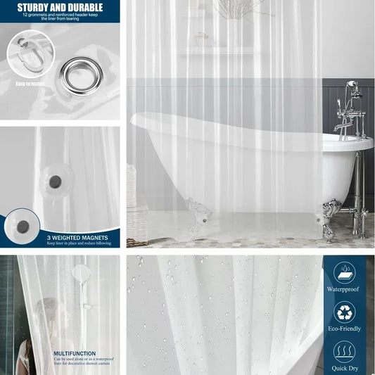 Moderner PEVA Duschvorhang 180x200 cm – wasserdicht - umweltfreundlich