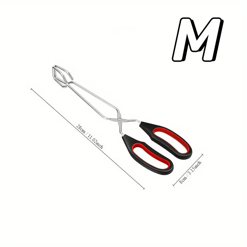 Vielseitige 3er-Grill-Scherenzangen aus Edelstahl mit rutschfestem Griffset