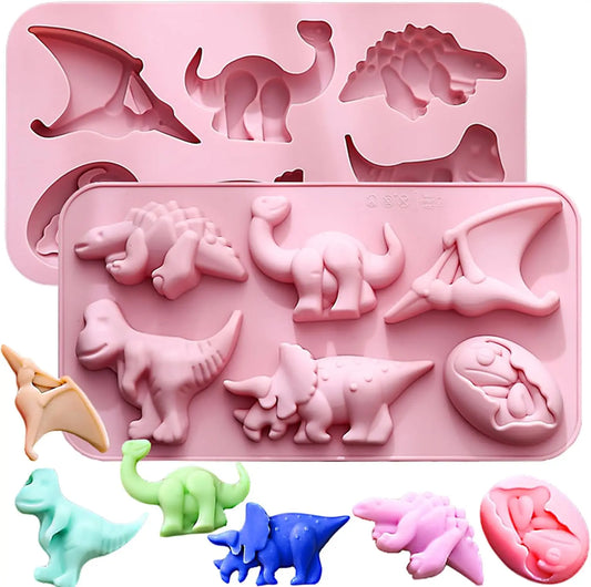 12er Dinosaurier Silikonform für Kuchen, Schokolade - Fondant – Lebensmittelecht
