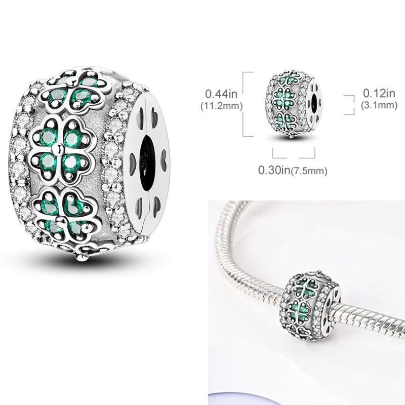 925 Sterling Silber Charm mit rosa Schmetterling - leuchtenden Glühwürmchen