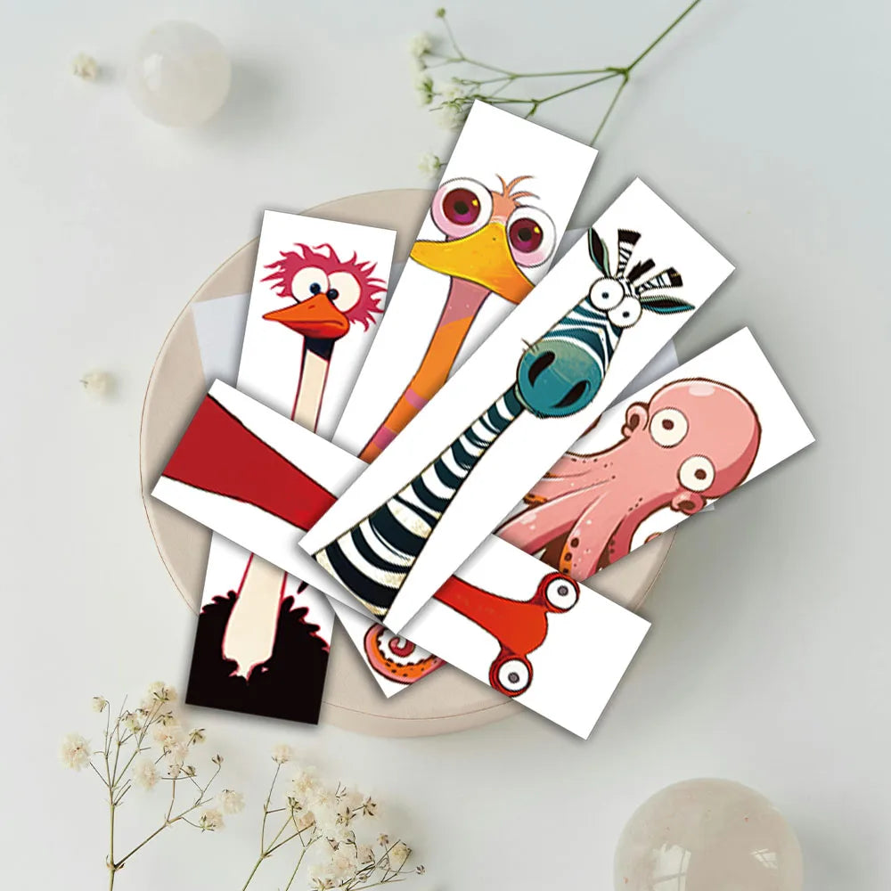 30er Set Lustige Cartoon Tier Lesezeichen aus Papier für Schüler - Leser