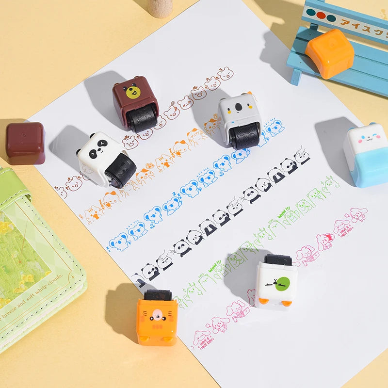Kreativer Rollstempel mit niedlichen Tiermotiven für DIY Dekoration