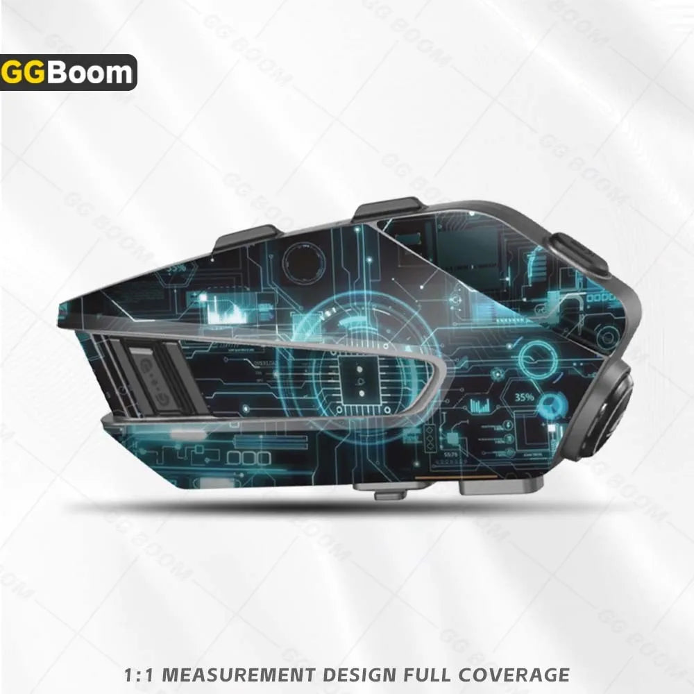 Wasserdichte Aufkleber für Motorradhelm Bunte Bluetooth Dekoration