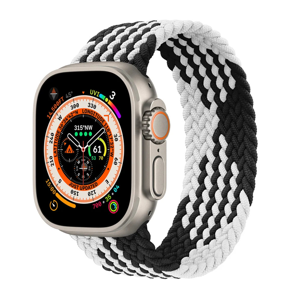Geflochtenes Solo Loop Ersatzarmband für Smartwatch 38-49mm Unisex