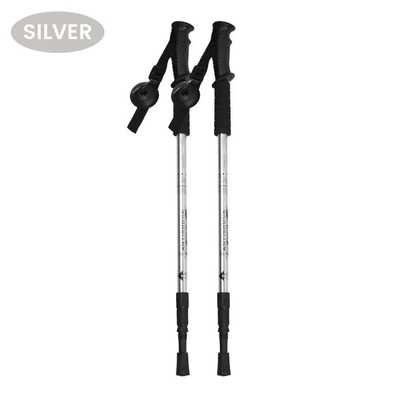 Teleskop Trekkingstock aus Stahl mit Quergriff für Bergsteigen