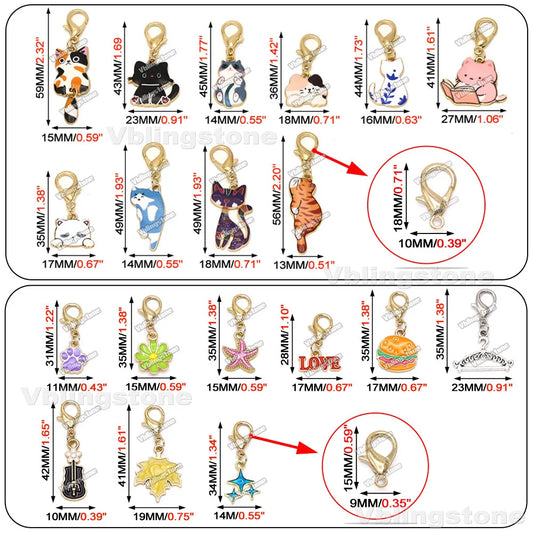 Mix Metall Katze Anhänger Häkeln und Stricken Stich Marker Kits Nadel Clip