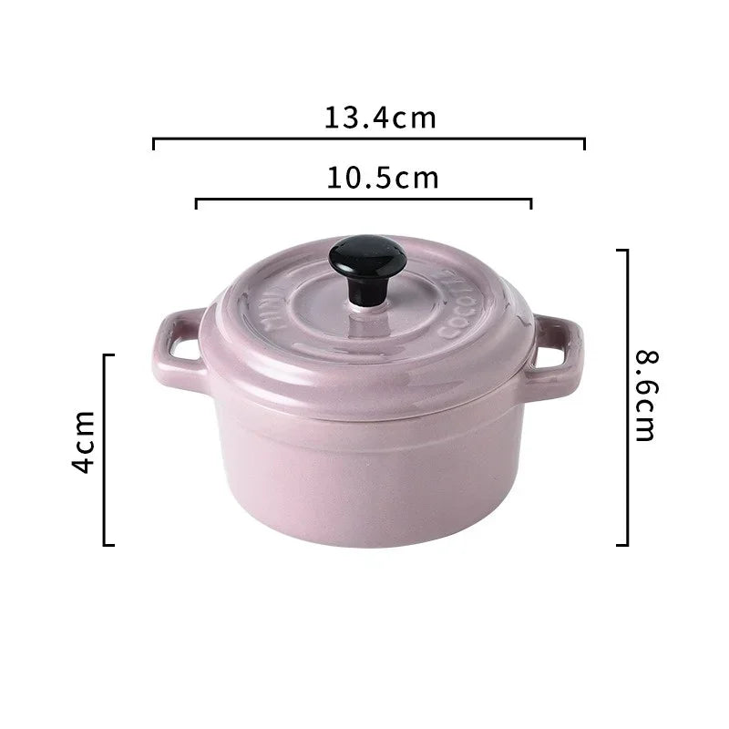 200ml Keramikschüssel mit Deckel für Auflauf, Creme Brulee & Suppe