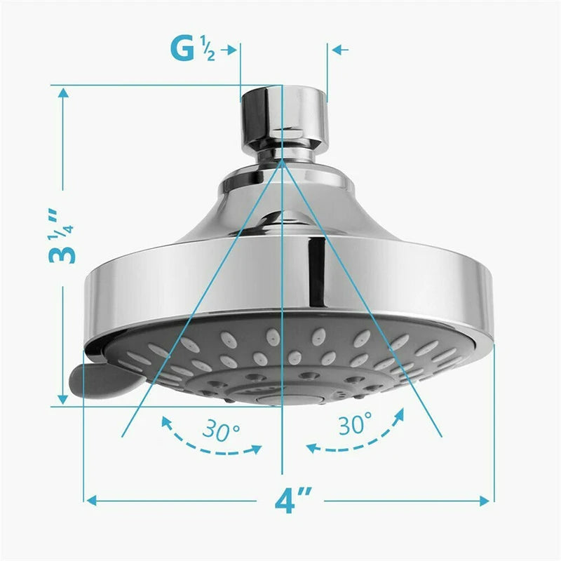 Flexibler 4 Zoll Hochdruck-Duschkopf Chrom mit 5 Modi für Wasser - Komfort