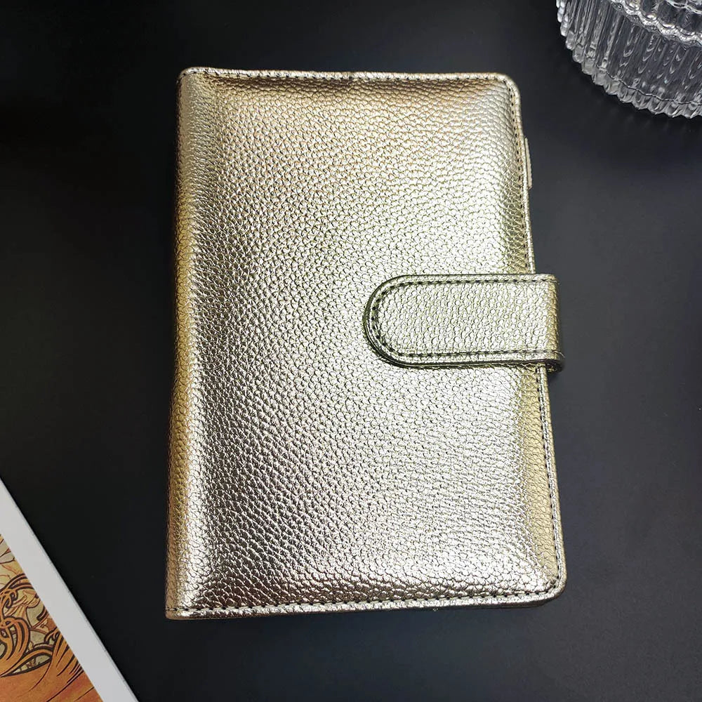 A5/A6 PU Leder Binder für Fotokarten, Tagebuch & Planer – Metallic Design