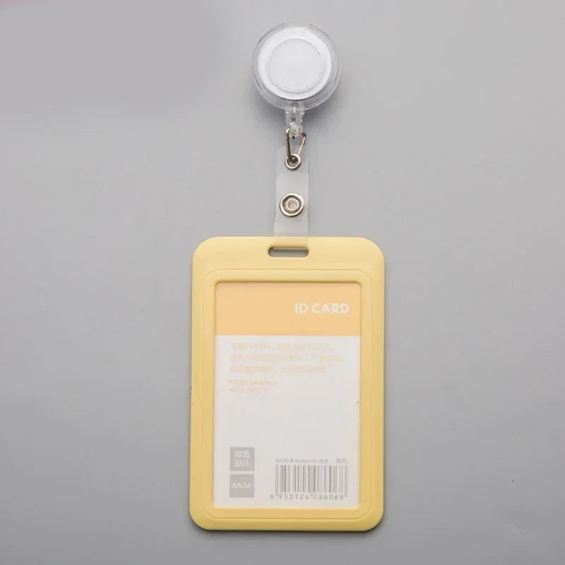 Frauen Studenten ID Kartenhalter versenkbar transparent mit Clip