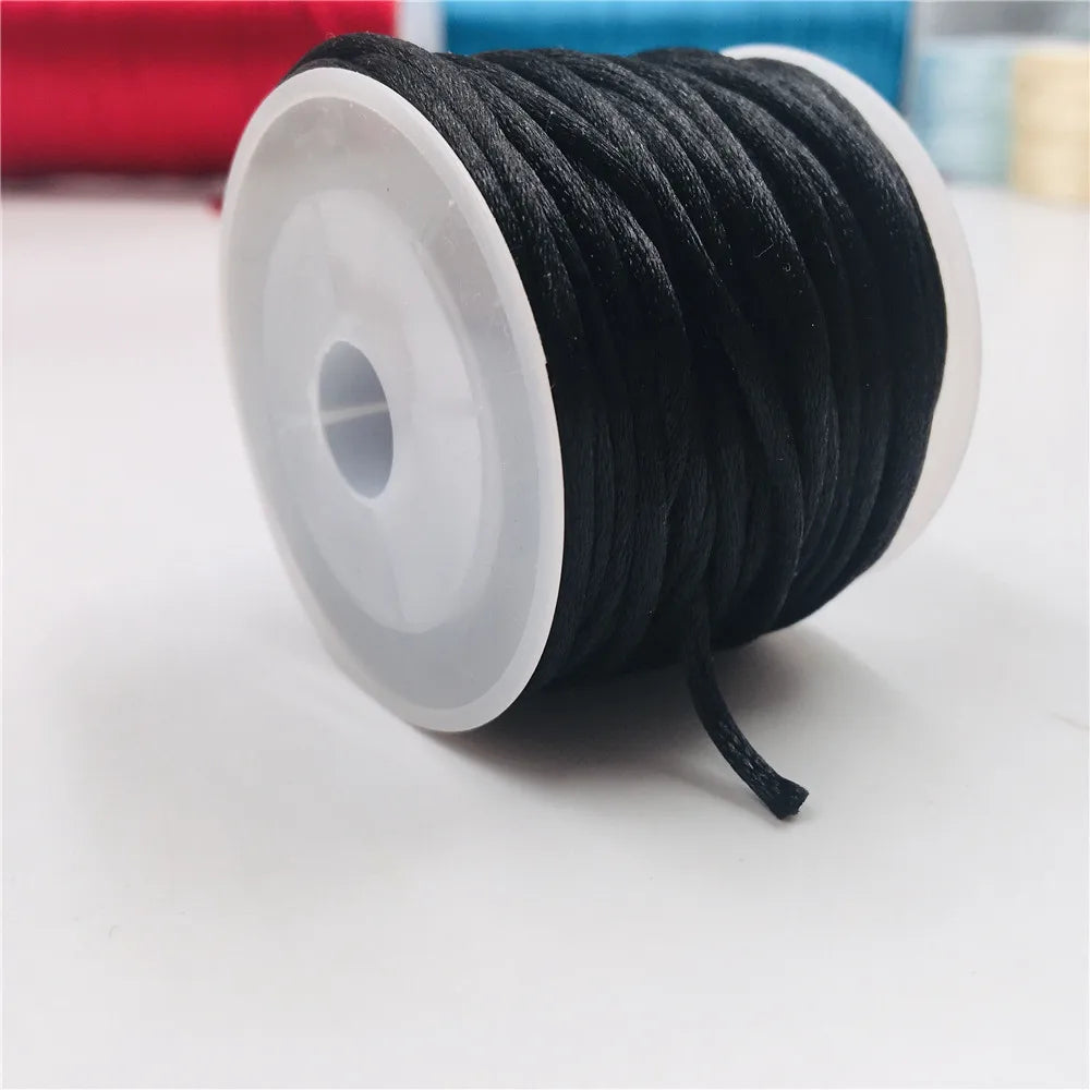 2mm Satinband geflochten Seide Makramee Seil für DIY Armbänder