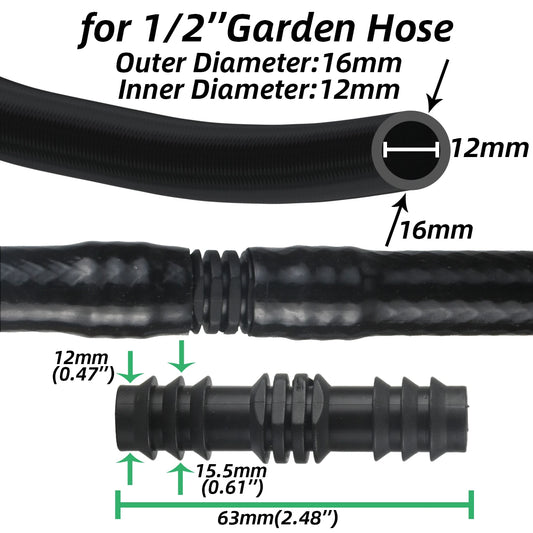 10x 16mm Gerade Kupplungen Micro Tropf Bewässerung 1/2'' PE Schlauch Reparatur