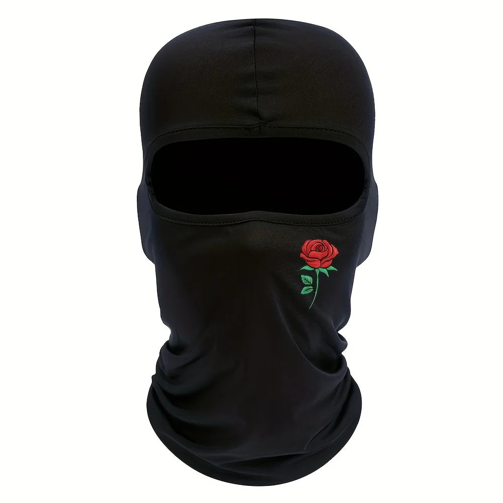 Unisex Sturmhaube mit Blumenmuster Schutz vor Wind und Sonne Outdoor