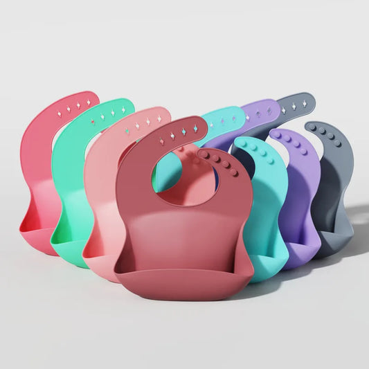 Weiches Silikon Baby Lätzchen mit 3D Reis Tasche wasserdicht für Kinder