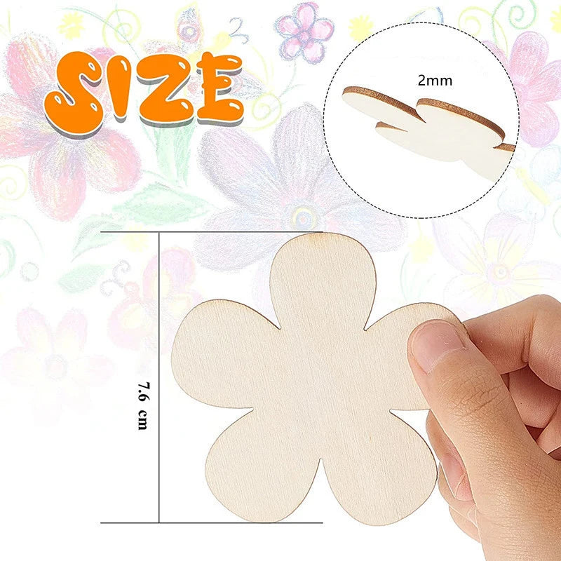 10 Holzscheiben DIY Set Schmetterling und Blume für kreative Dekoration