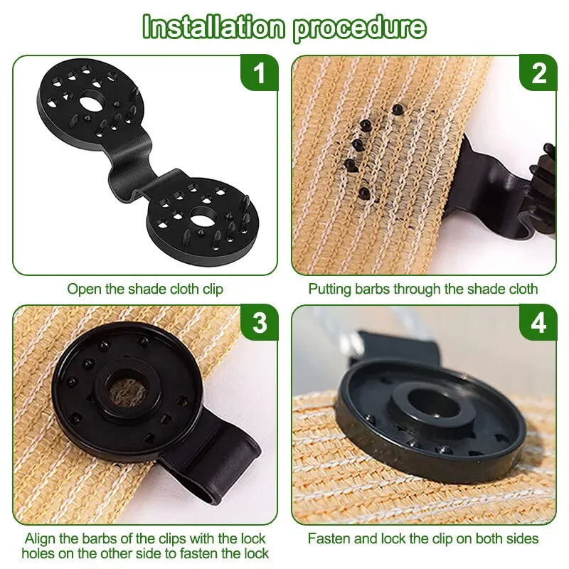 Sicherer Halt im Garten: 50 schwarze Schatten Tuch Clips aus robustem Kunststoff