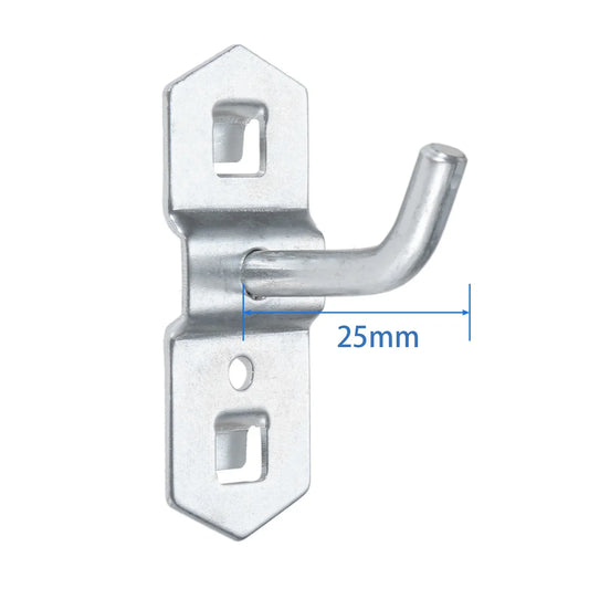 10x Lochbretthaken 25mm Stahl Haken für Werkzeuge Küche Garage
