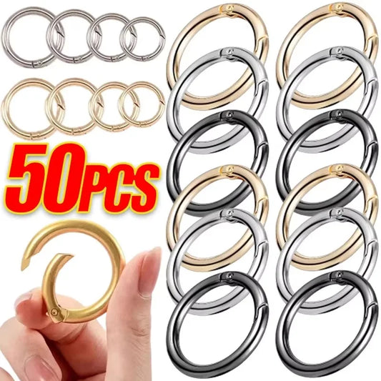 10/50 Stück Metall O-Ring Federverschlüsse runde Karabiner für Schmuck